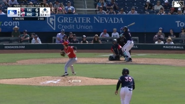 Jean Walters doubles (1) on a ground ball to left fielder Alejo Lopez. Aramis Garcia scores.