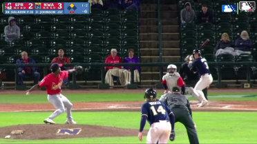 Justin Johnson singles on a line drive to center fielder Chase Davis. Colton Becker scores.