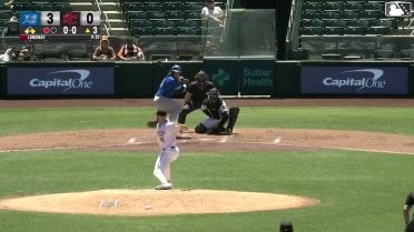 Ryan Fitzgerald out on a sacrifice fly to right fielder Bo Davidson. Ryan Ward scores.
