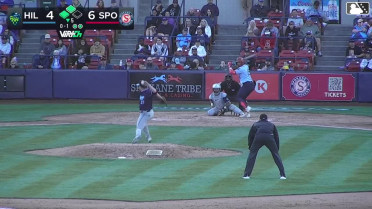 Alan Espinal singles on a sharp ground ball to center fielder Slade Caldwell. Robert Calaz scores.