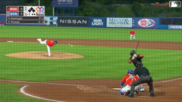 Leandro Pineda homers (9) on a fly ball to center field.