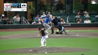 Alek Thomas doubles (14) on a sharp line drive to right fielder Cade Marlowe. Ryan Ward scores. James Tibbs III to 3rd.