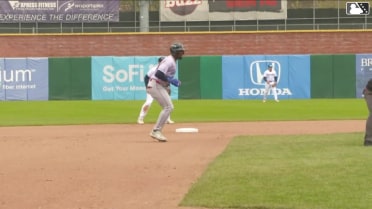 Nick Lorusso doubles (5) on a line drive to left fielder Jackson Hornung. Jose Ramos scores.