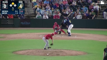 Cole Mathis homers (7) on a line drive to right center field. Josiah Hartshorn scores.