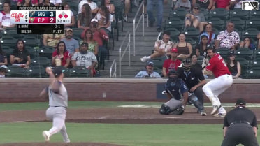 Blake Hunt out on a sacrifice fly to right fielder CJ Alexander. Will Wagner scores.