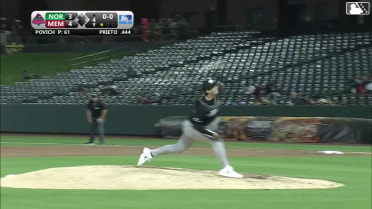 César Prieto homers (2) on a fly ball to right field.