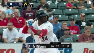 Paul McIntosh hits a grand slam (8) to left field. Tommy Pham scores. Otto Kemp scores. Carter Kieboom scores.