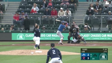 Hyeseong Kim homers (1) on a fly ball to center field.