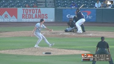Korbyn Dickerson reaches on a throwing error by catcher Rod Barajas Jr. Starlin Aguilar scores. Korbyn Dickerson to 3rd.