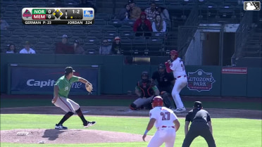 Nestor German In play, run(s) to Blaze Jordan