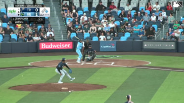 Kayson Cunningham strikes out swinging and Yassel Soler caught stealing 2nd, catcher Peter Burns to shortstop Capri Ortiz to catcher Peter Burns.
