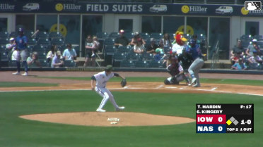 Scott Kingery out on a sacrifice fly to left fielder Tyler Black. James Triantos scores.