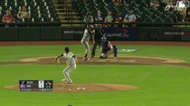Trenton Brooks doubles (11) on a fly ball to center fielder Orlando Martinez. Joey Loperfido scores.