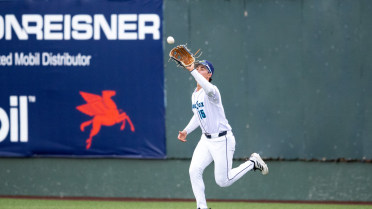 Kevin Fitzer flies into a double play, center fielder Jonny Farmelo to shortstop Felnin Celesten to first baseman Brandon Eike. Roynier Hernandez out at 1st.