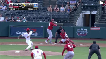 Michael Toglia doubles (12) on a sharp fly ball to left fielder Lars Nootbaar. Héctor Rodríguez scores. Noelvi Marte to 3rd.