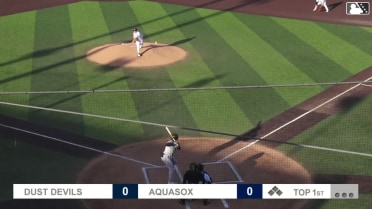 Caleb Bartolero homers (4) on a fly ball to center field.