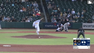 Adam Zebrowski singles on a ground ball to right fielder Brock Jones. David McCabe scores. Drew Compton to 2nd.