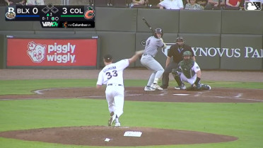 Tayden Hall homers (1) on a fly ball to right field.