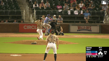 Owen Ayers homers (13) on a fly ball to left field.