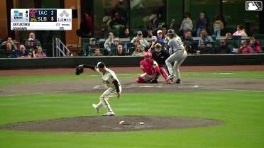 Colin Davis homers (4) on a fly ball to center field.