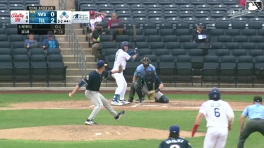 Chris Newell singles on a line drive to right fielder Sam Kulasingam. Jake Gelof scores.