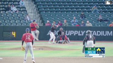 Cam Cannarella out on a sacrifice fly to left fielder Jaime Ferrer. Wilfredo Lara scores. Starlyn Caba to 3rd.