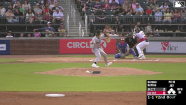 Anthony DePino homers (1) on a fly ball to center field.