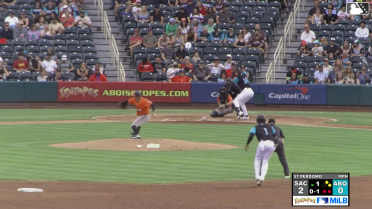 Jordan Beck singles on a ground ball to left fielder Will Brennan. Adael Amador scores. Sterlin Thompson to 2nd.