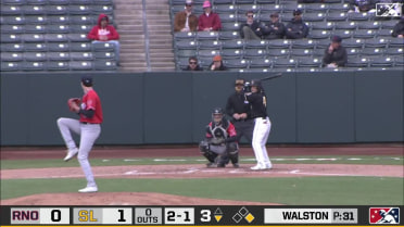 Blake Walston catches a bunt pop-up to help himself