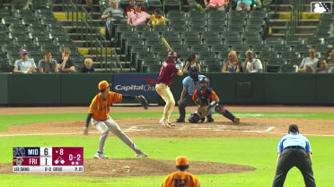Marcus Lee Sang triples (2) on a line drive to center fielder Cole Conn. Frainyer Chavez scores. Rafe Perich scores.