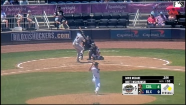 David McCabe homers (10) on a fly ball to left center field. Lizandro Espinoza scores.