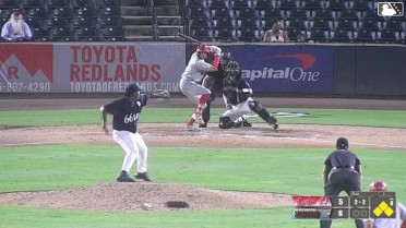 Lucas Ramirez doubles (18) on a line drive to center fielder George Feliz. Anyelo Marquez scores. Angel Arredondo scores. Marlon Quintero scores.