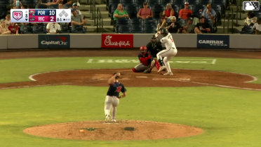 Dakota Jordan homers (1) on a fly ball to left center field.
