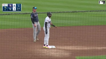 DJ Gladney homers (20) on a fly ball to center field. Roderick Arias scores. Omar Alfonzo scores.