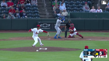 Chris Newell homers (1) on a line drive to left field. Elijah Hainline scores.