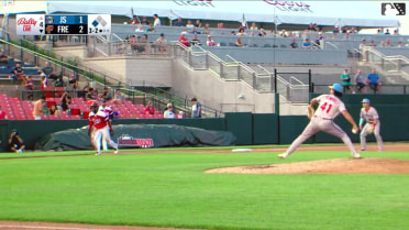 Ike Irish out on a sacrifice fly to right fielder Devin Saltiban. RJ Austin scores.
