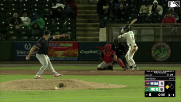 José Barrero lines out sharply to center fielder Joshua Báez. Fernando Peguero scores.