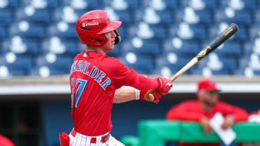 Burkholder Belts Two Extra-Base Hits but Threshers Fall Short