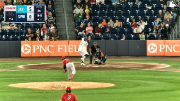Yanquiel Fernández homers (27) on a fly ball to right field. Marco Luciano scores.