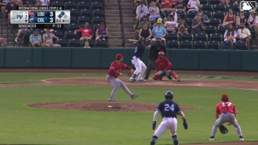 Ralphy Velazquez singles on a line drive to right fielder Sam Haggerty. Angel Genao scores. Juan Brito to 3rd.