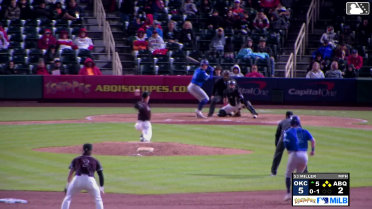 Jack Suwinski out on a sacrifice fly to center fielder Zac Veen. James Tibbs III scores.