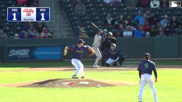 Carson Roccaforte out on a sacrifice fly to left fielder Hendry Mendez. Canyon Brown scores.