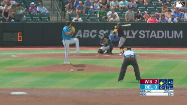 Juan Ortuno out on a sacrifice fly to left fielder Esmil Valencia. Sawyer Strosnider scores.