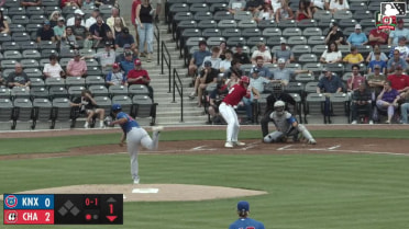 Ryan McCrystal homers (1) on a fly ball to left center field.
