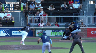 Chase Call singles on a ground ball to left fielder Paxton Kling. Caden Powell scores.