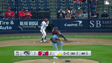 Alex Binelas homers (22) on a fly ball to right field. Raylin Heredia scores.