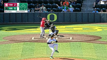 Gable Mitchell homers (1) on a fly ball to right field.