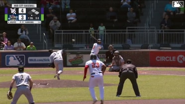 Yeison Morrobel grounds into a double play, second baseman Colby Shelton to shortstop Kyle Lodise to first baseman Anthony DePino. Malcolm Moore out at 2nd. Yeison Morrobel out at 1st.