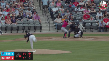 Brendan Jones triples (5) on a fly ball to center fielder Carlos Jorge, deflected by left fielder Jay Allen II. Payton Green scores.