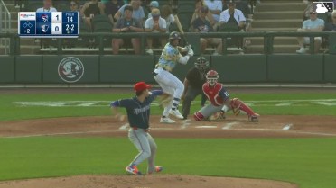 Coby Morales homers (11) on a fly ball to center field.